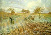 hoarfrost the old road to ennery Camille Pissarro